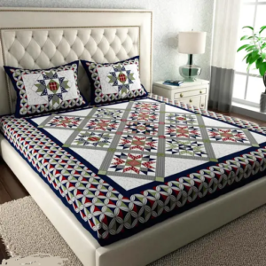 JAIPURI COTTON BEDSHEET WITH TWO PILLOW COVERS